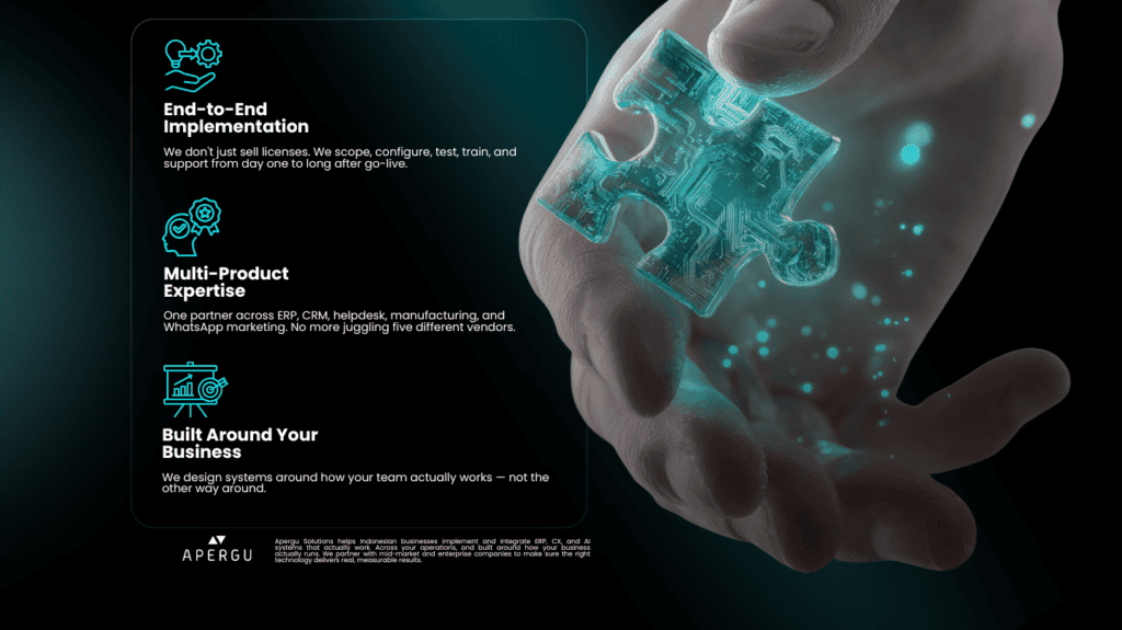 Apergu Solutions IT implementation partner Indonesia for ERP CRM and helpdesk systems
